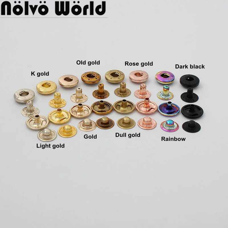 Snap Fastener Set - Lèvent pression décoratifs en cuivre arc-en-ciel