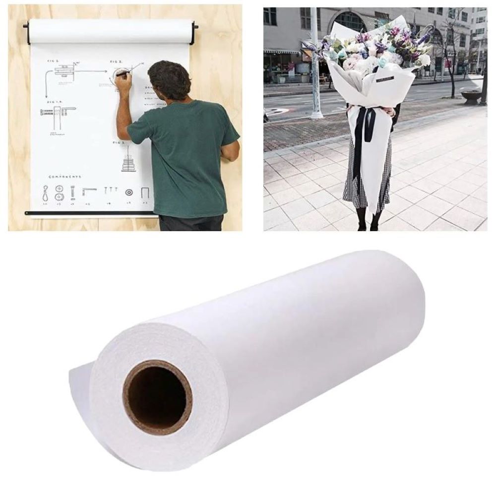 Craft Foam Roll - Rouleau de papier Kraft blanc/noir/marron, pour