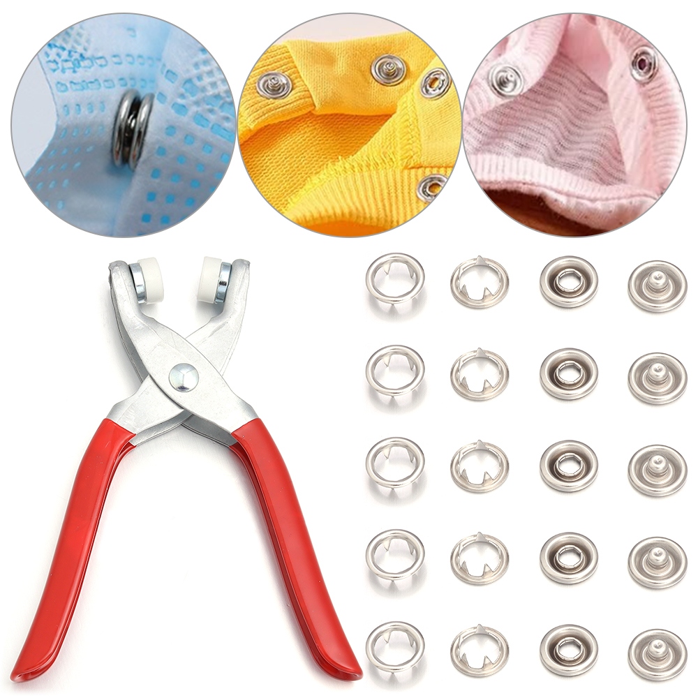 Snap Fastener Set - 50 ensembles de boutons-pression en acier