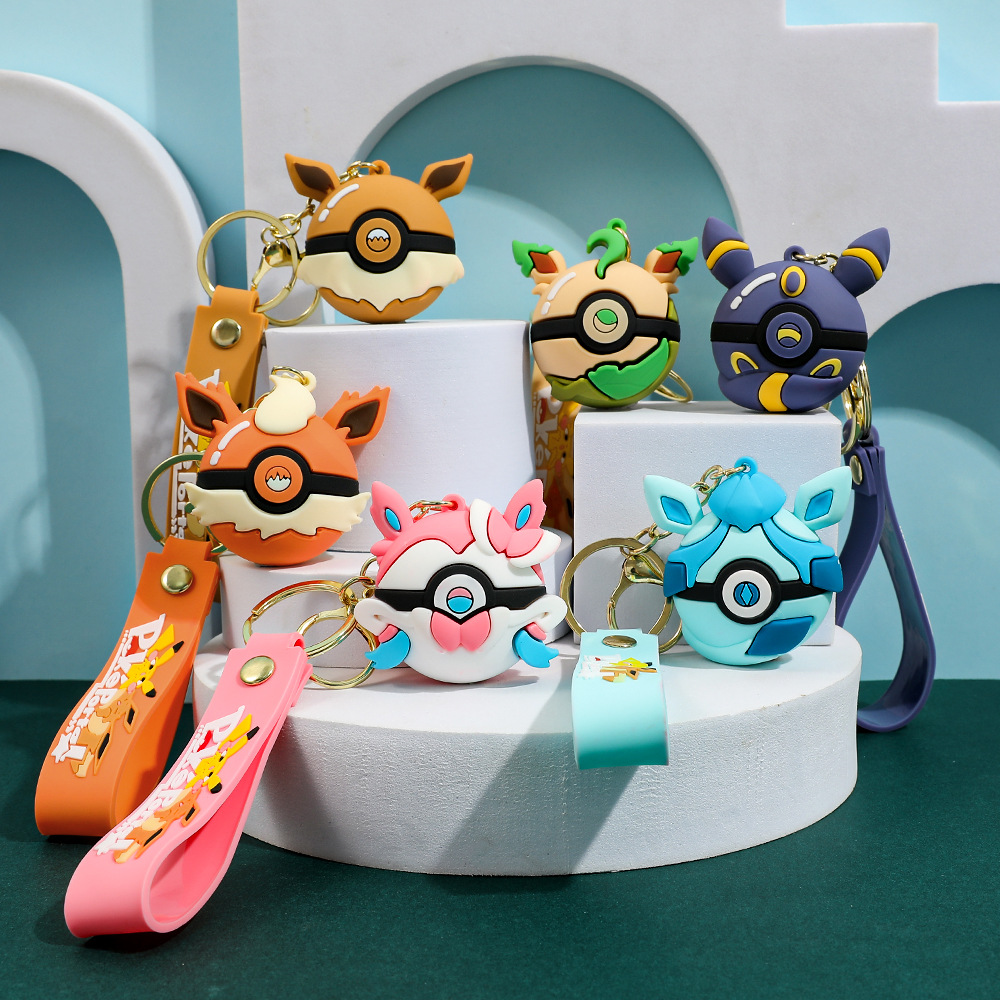 Pokeball Cosplay Prop - Nouveau porte-clés Pokemon Pokeball, pendentif Eevee