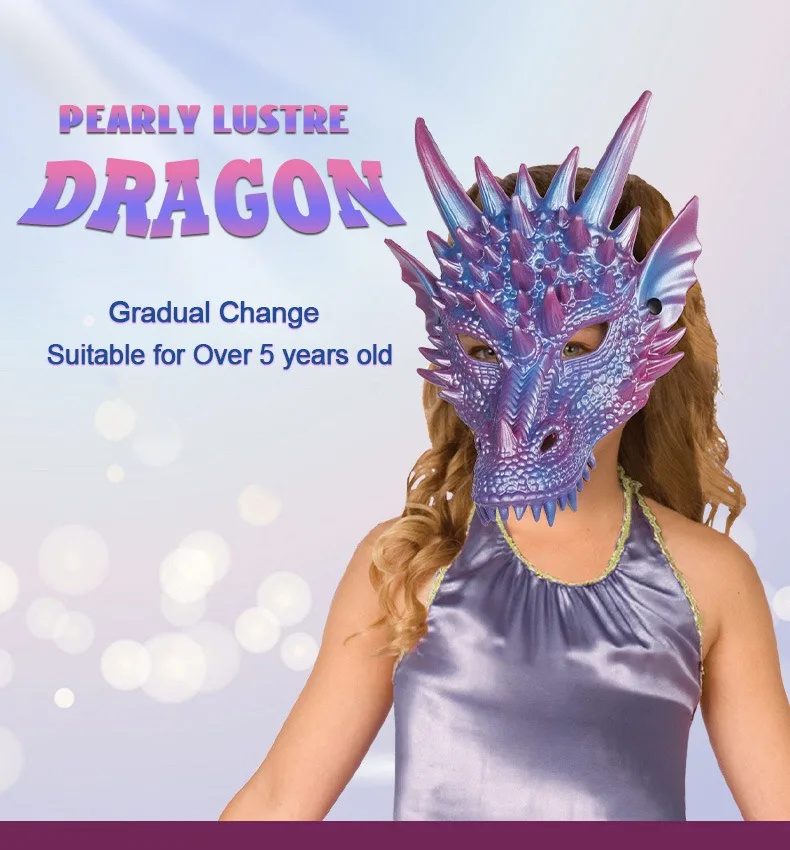 Cosplay Prop Blueprints - Masque de Dragon Bleu Perle avec