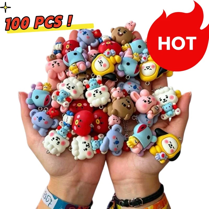 Cosplay Prop Diy - Breloques en résine BT21, 7 pièces,