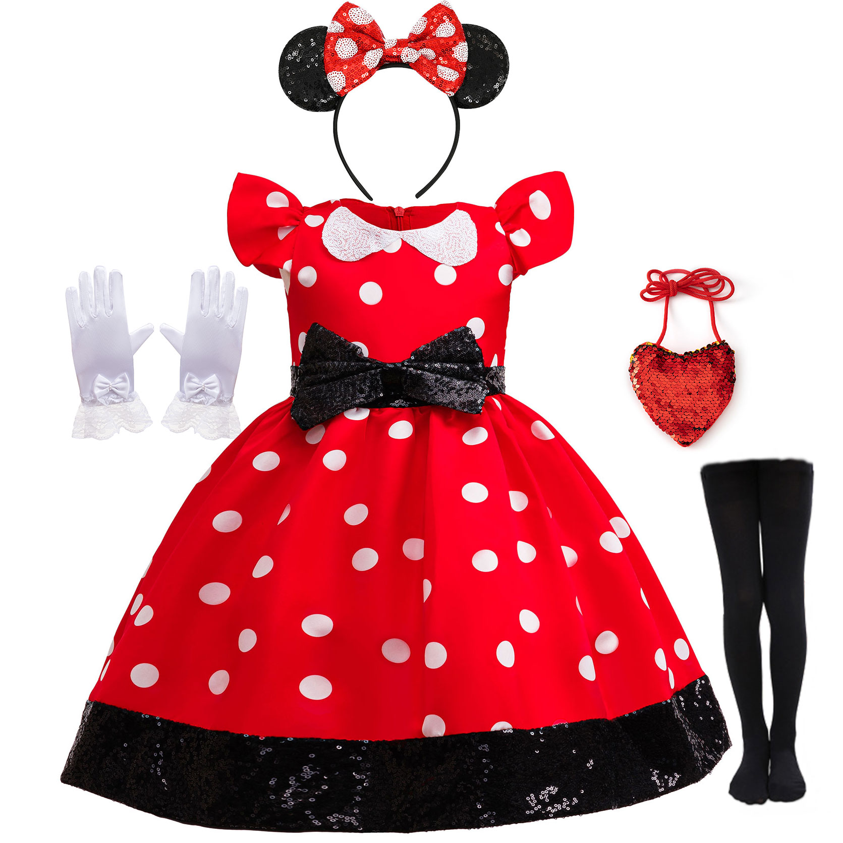 Cosplay Prop Bow - Robe de princesse à pois rouges