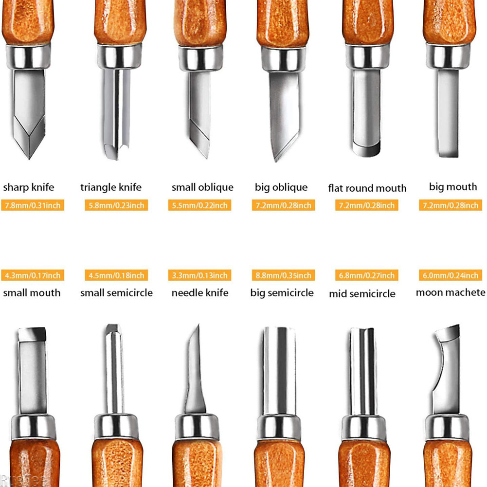 Craft Knife Set - Ensemble de 12 outils de sculpture