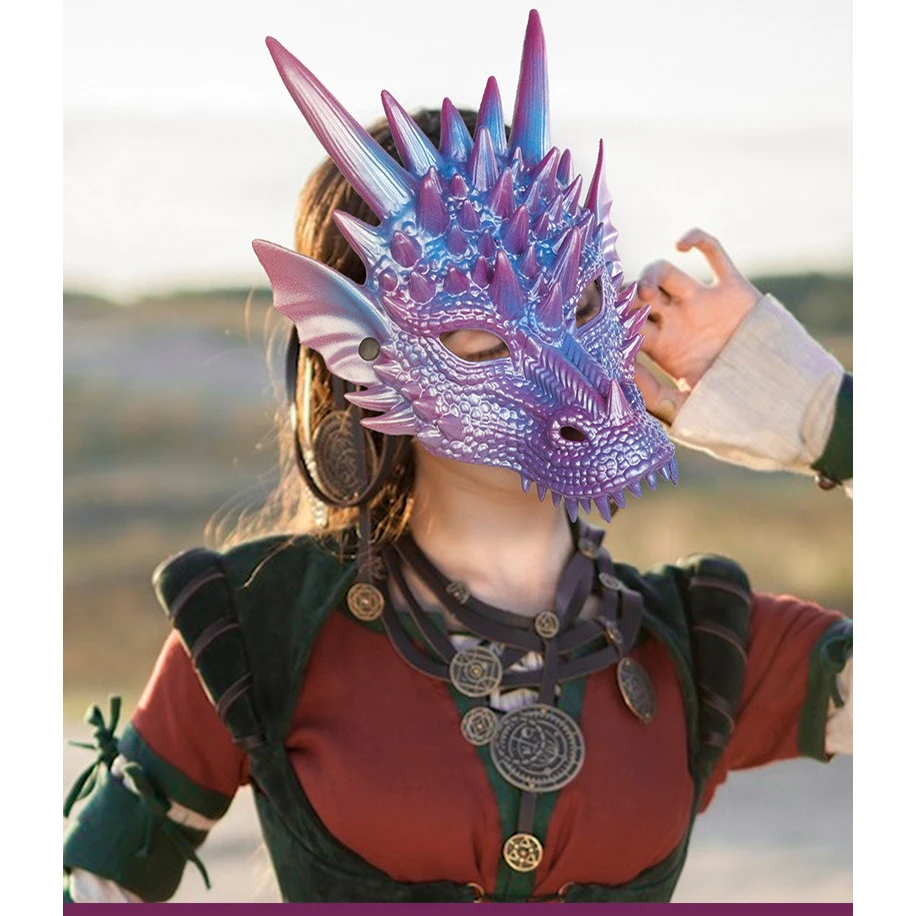 Masque de Dragon Bleu Perle av - Cosplay Prop Blueprints avis et prix