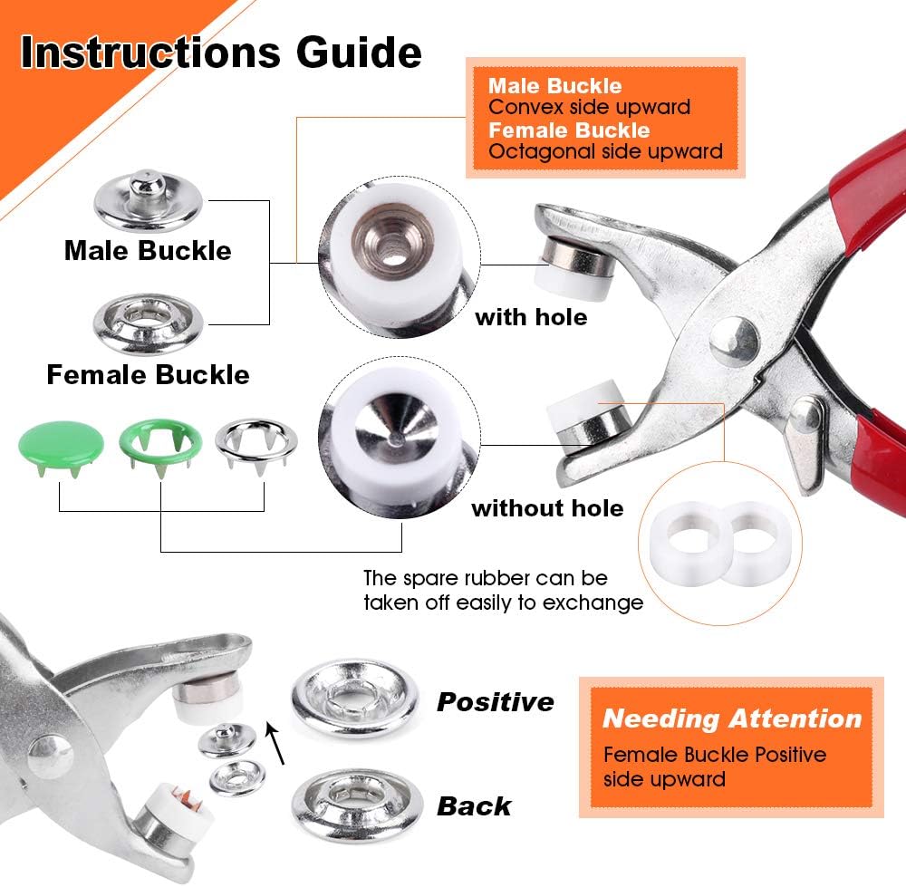 Boutons à pression en métal 50 - Snap Fastener Set avis et prix