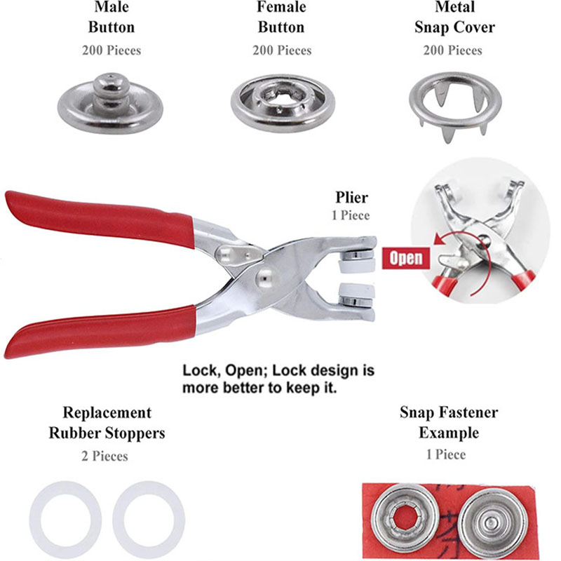Boutons à pression en métal 50 - Snap Fastener Set avis et prix